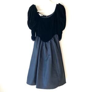 VTG Gunne Sax Jessica McClintock Black Velvet 80s Formal Dress Sz 7 Goth